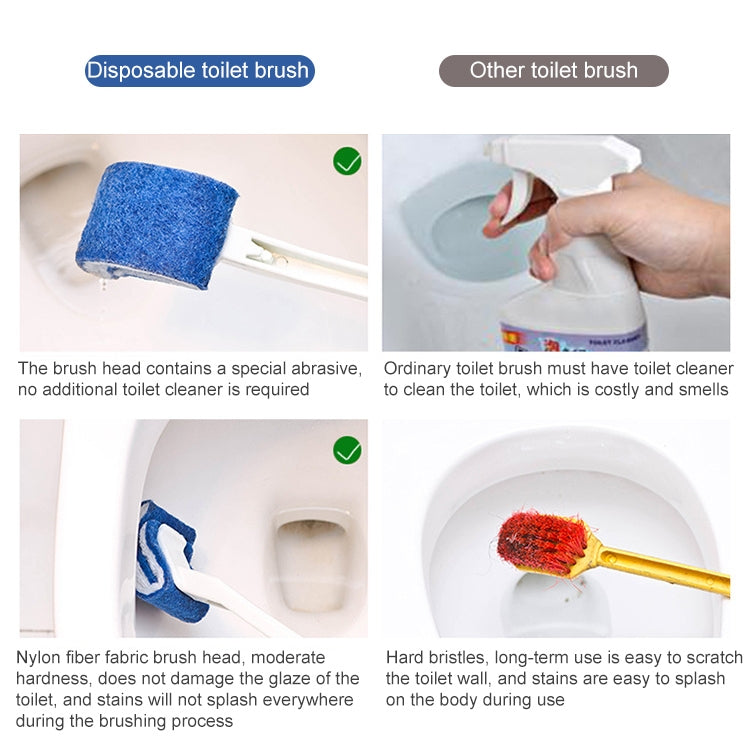 No Dead Corner Soft Bristles Disposable Toilet Brush