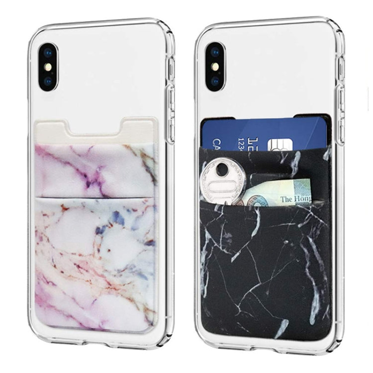 Marble Pattern Road Stretch Phone Back Plastic Card Holder Sticky Phone Clip