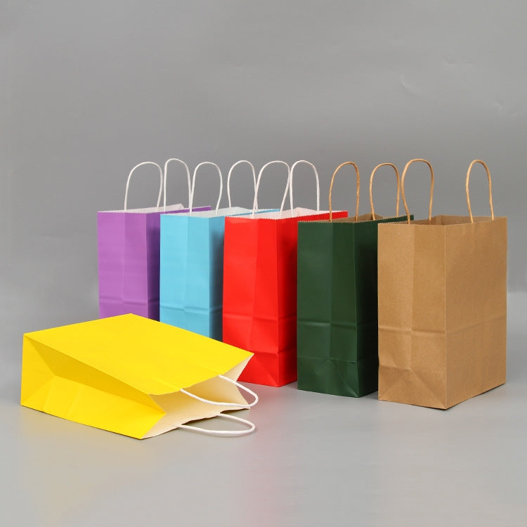 10 PCS Elegant Kraft Paper Bag With Handles for Wedding/Birthday Party/Jewelry/Clothes