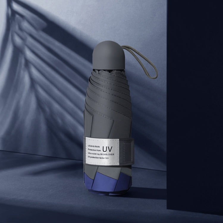 LY-0621 Five-Fold Eight-bone Umbrella Simple Black Glue Sunscreen Umbrella