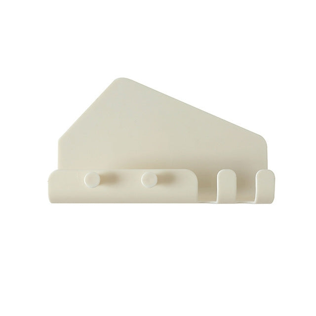 Wall Mounted 4 Hooks Mobile Phone Holder Hook Hanging Cellphone Tablet Charging Stand Bracket