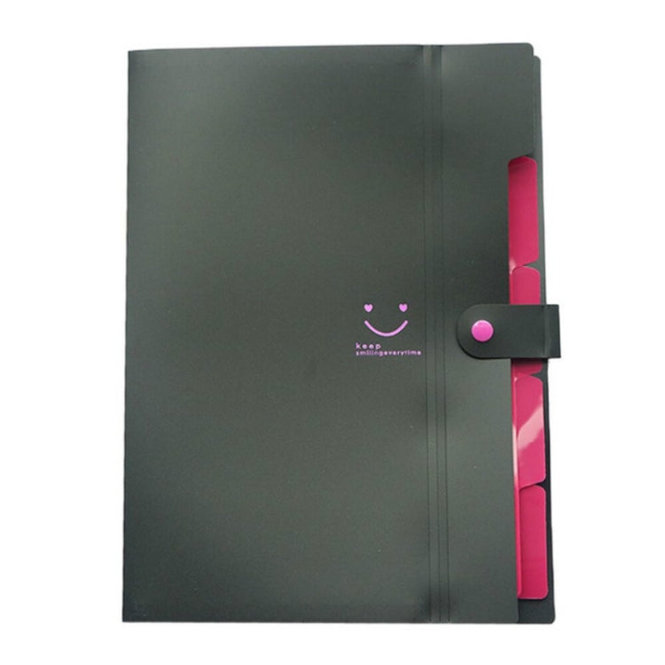 Candy-colored Smiling Face Multi-layer Portfolio Pouch Plastic Information Book File Folder
