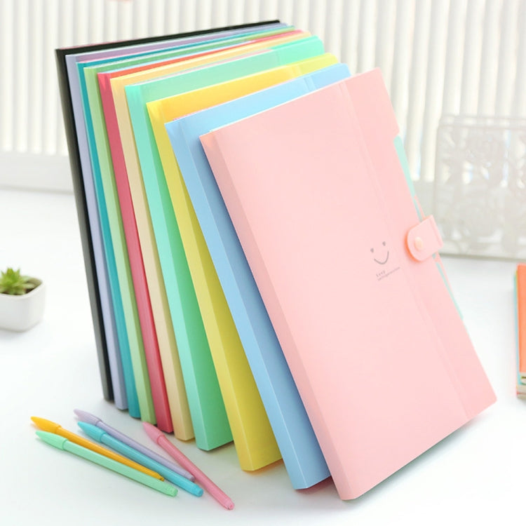 Candy-colored Smiling Face Multi-layer Portfolio Pouch Plastic Information Book File Folder