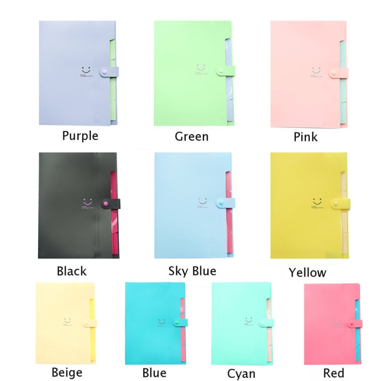 Candy-colored Smiling Face Multi-layer Portfolio Pouch Plastic Information Book File Folder