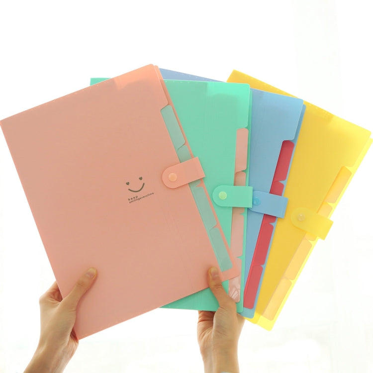 Candy-colored Smiling Face Multi-layer Portfolio Pouch Plastic Information Book File Folder
