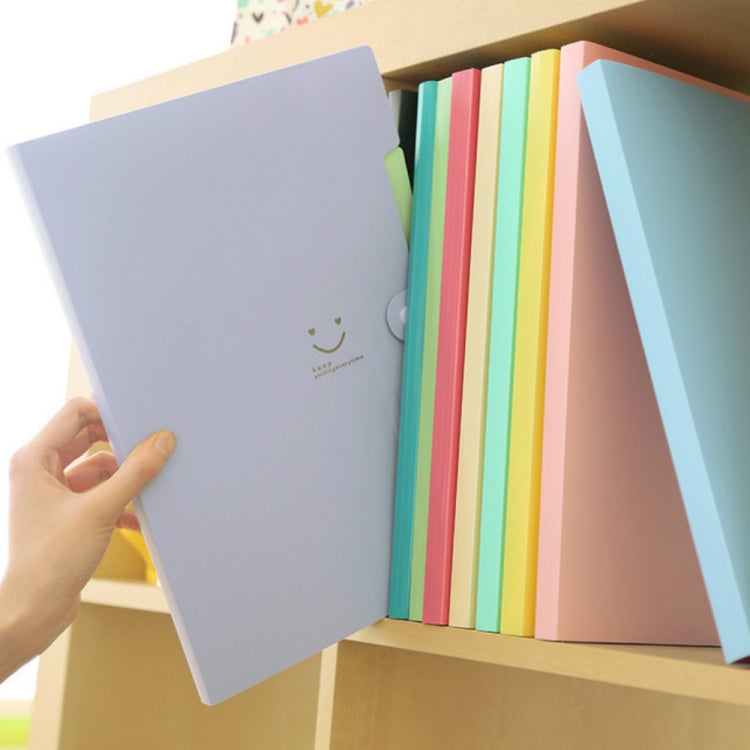 Candy-colored Smiling Face Multi-layer Portfolio Pouch Plastic Information Book File Folder