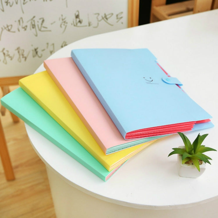 Candy-colored Smiling Face Multi-layer Portfolio Pouch Plastic Information Book File Folder
