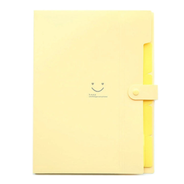 Candy-colored Smiling Face Multi-layer Portfolio Pouch Plastic Information Book File Folder