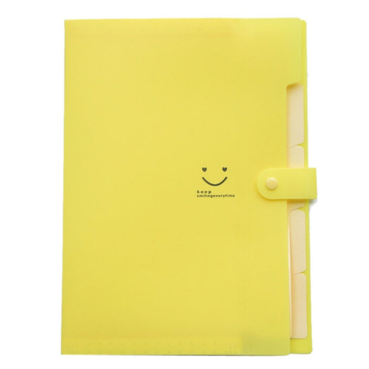 Candy-colored Smiling Face Multi-layer Portfolio Pouch Plastic Information Book File Folder