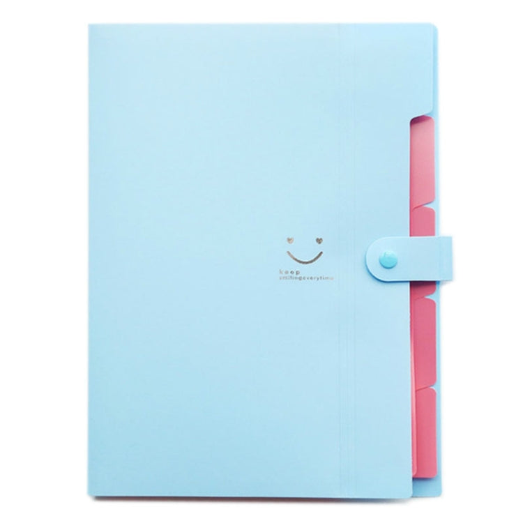 Candy-colored Smiling Face Multi-layer Portfolio Pouch Plastic Information Book File Folder