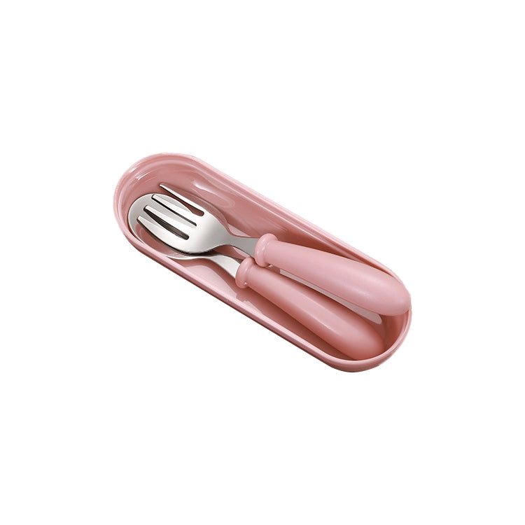 3 PCS/ Set 304 Stainless Steel Spoon and Fork Box Cute Baby Kindergarten Tableware Set