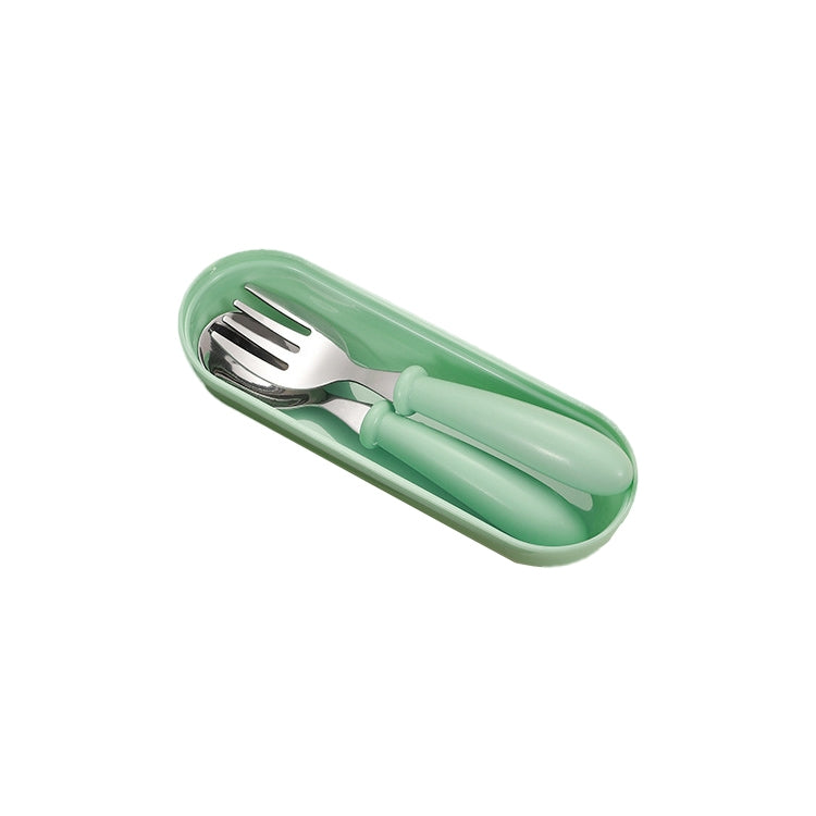 3 PCS/ Set 304 Stainless Steel Spoon and Fork Box Cute Baby Kindergarten Tableware Set