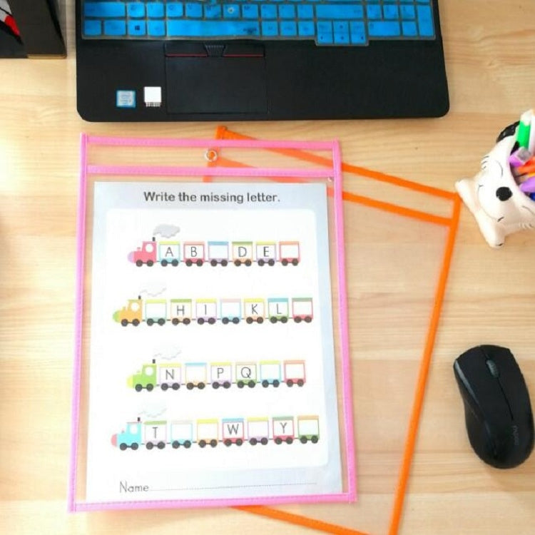 Erasable Hanging PVC A4 Transparent Sewing Red Document Dry Erase Bag