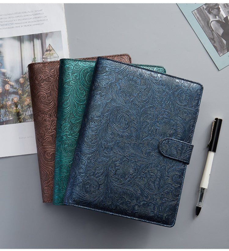 YMX-007 PU Leather Budget Binder Notebook Embossed Model Handbook