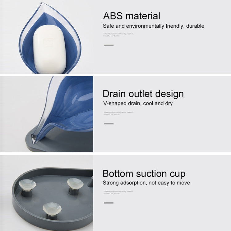 5 PCS Creative Bathroom Free Punching Sucker Transparent Leaf Drain Soap Storage Box