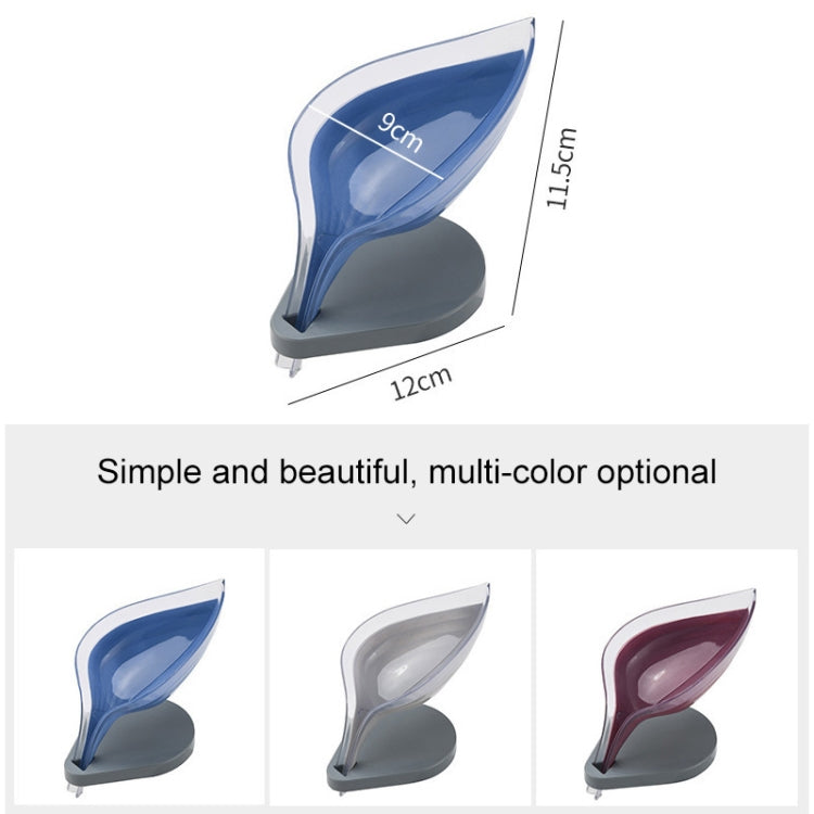 5 PCS Creative Bathroom Free Punching Sucker Transparent Leaf Drain Soap Storage Box