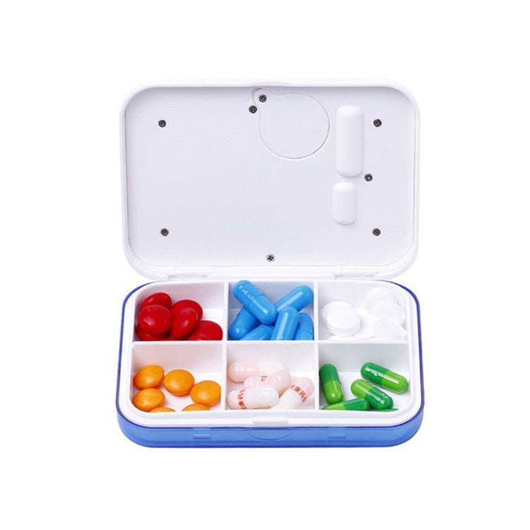 Regular Reminder Compartment Electronic Pill Box 6 Grid Electronic Version Mini Sealed Pill Box