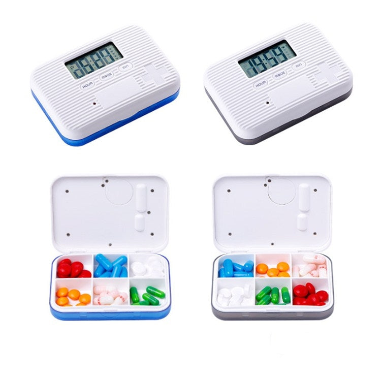 Regular Reminder Compartment Electronic Pill Box 6 Grid Electronic Version Mini Sealed Pill Box