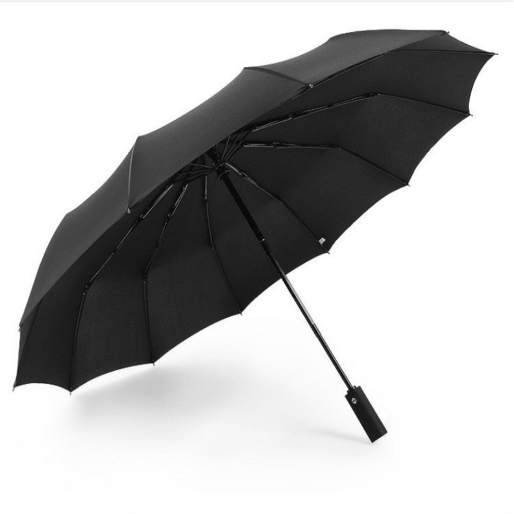 Extra Large Reinforced 12 Bone Automatic Double Folding Rain And Sunny Dual-use Umbrella Personality And Creativity