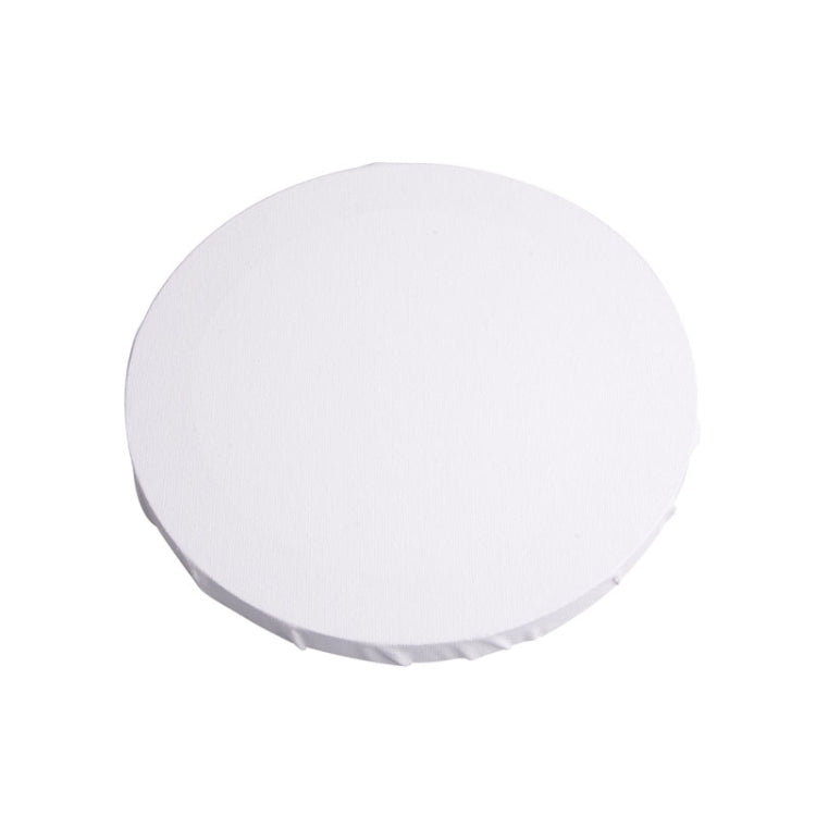 White Panel Round Canvas Board Wooden Frame Painting