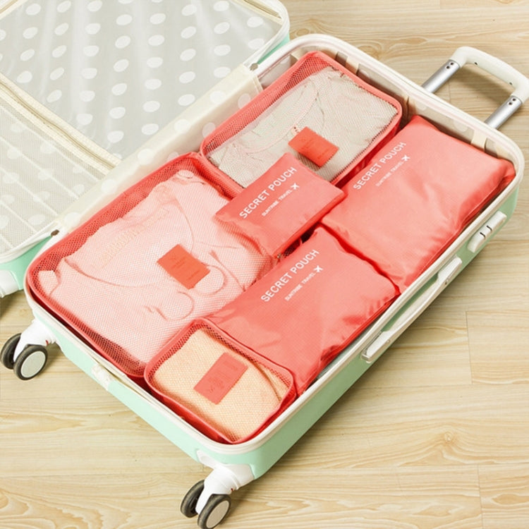 6 PCS/Set Travel Bag ClothesLuggage Organizer High Capacity Mesh Packing Cubes
