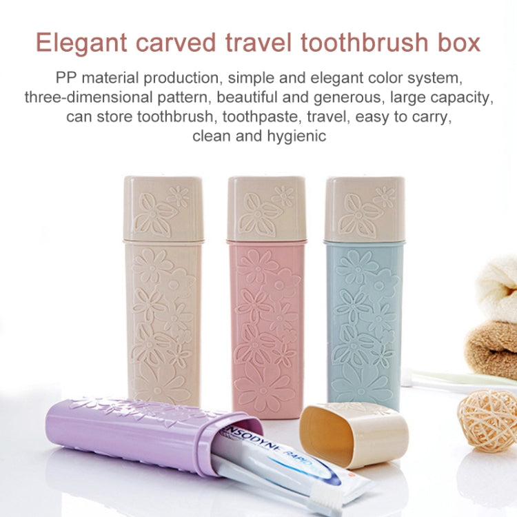Portable Flower Carved Toothbrush Holder Outdoor Toothrush Cap Case Toothpaste Storage Box Wash Cup