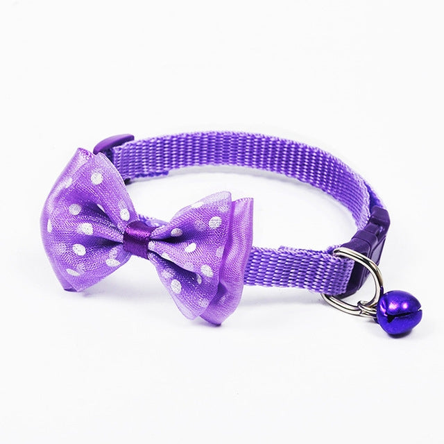 Adjustable Bow Knot Bell Collar Cat Dog Collars Pet Supplies