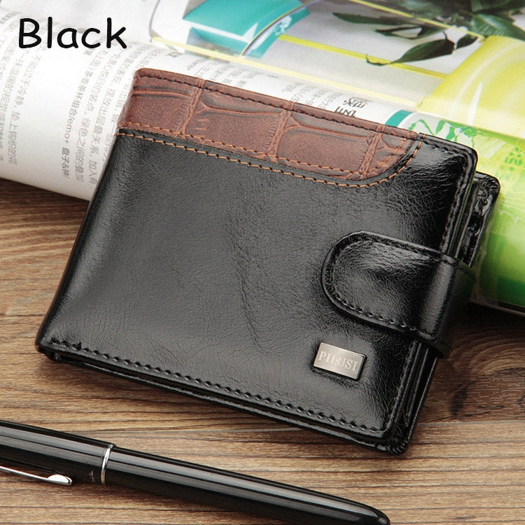 Men Vintage Leather Hasp Short Coin Pocket Purse Card Holder Wallets