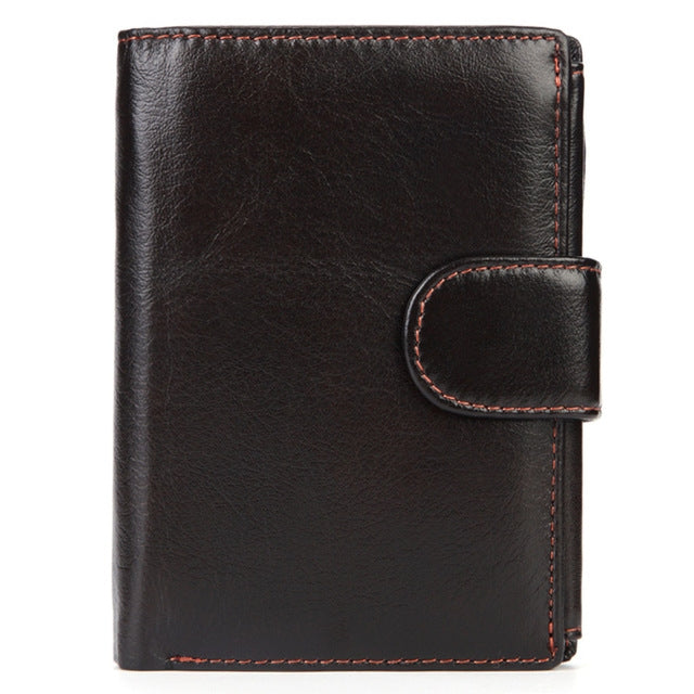 Vintage Men Wallet Genuine Leather Short Wallets Male Multifunctional Cowhide Male Purse Coin Pocket Photo Card Holder