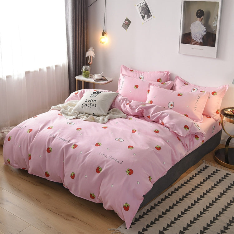 Simple Cotton Grinding Bed Four-Piece Duvet Cover Sheet Pillowcase, 150x200cm, 180x220cm, 200x230cm