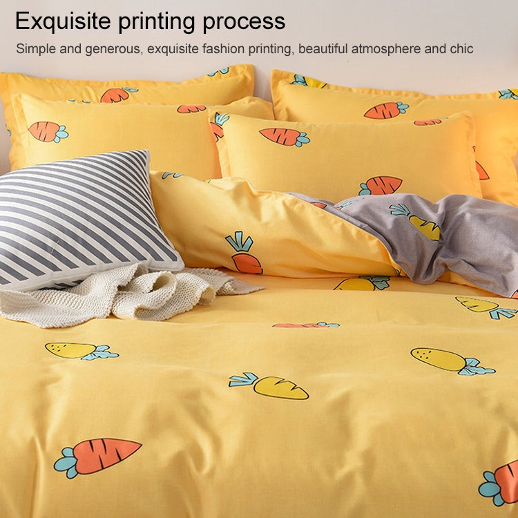 Simple Cotton Grinding Bed Four-Piece Duvet Cover Sheet Pillowcase, 150x200cm, 180x220cm, 200x230cm