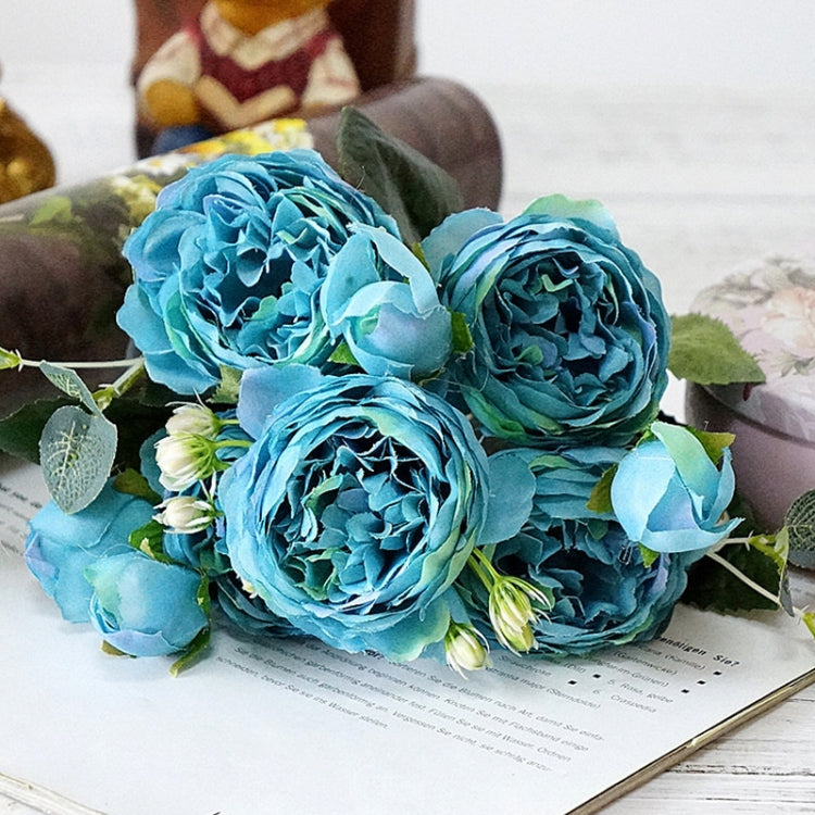 Beautiful Rose Peony Artificial Silk Flowers Small Bouquet Fores Home Party Spring Wedding Decoration Fake Flower