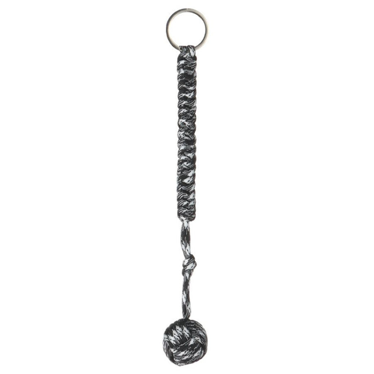 Outdoor Security Protection Black Monkey Fist Steel Ball Bearing Self Defense Lanyard Survival Key Chain
