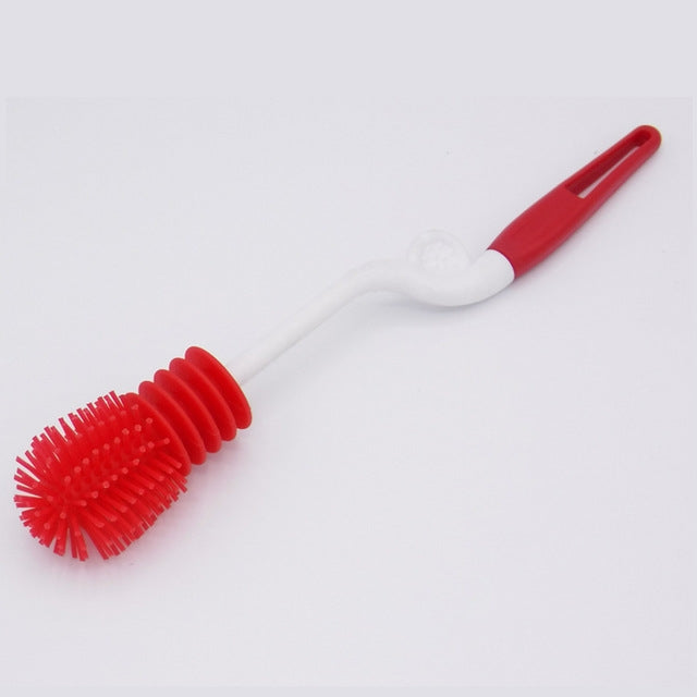 Washing Cleaning Rotary Handle Long Handle Scrubbing Feeding-bottle Brush