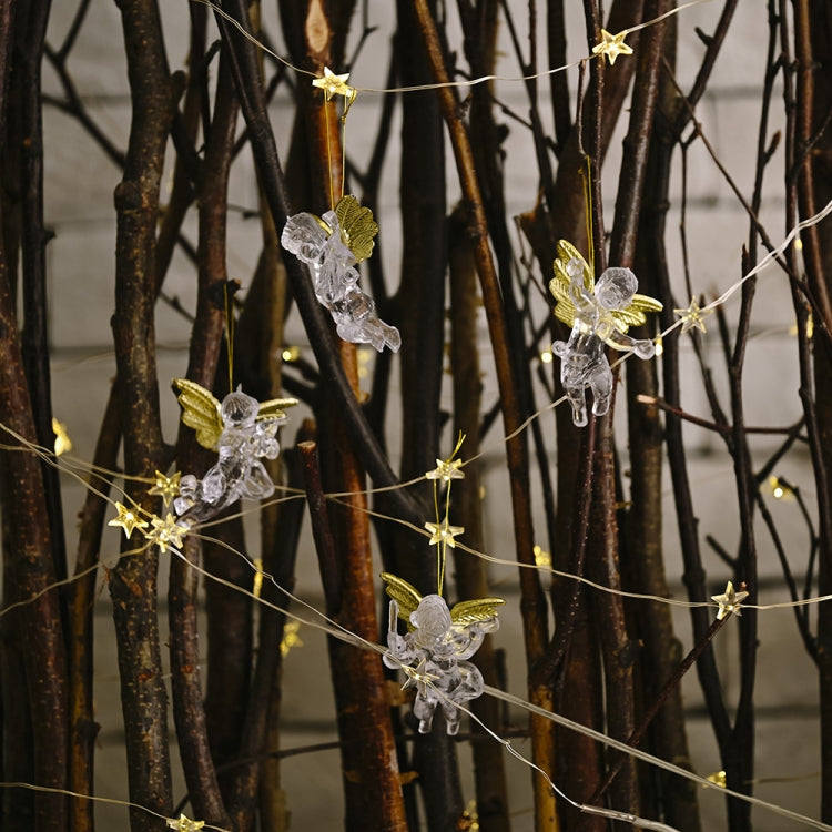 4pcs/bag Christmas Decorations Transparent Angel Pendant Christmas Tree Ornaments