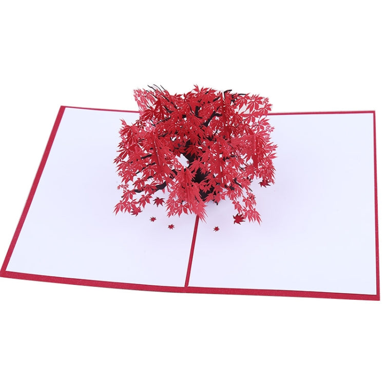Three-Dimensional Maple Tree Greeting Card Birthday Greeting Card Red Maple Leaf 3d Card