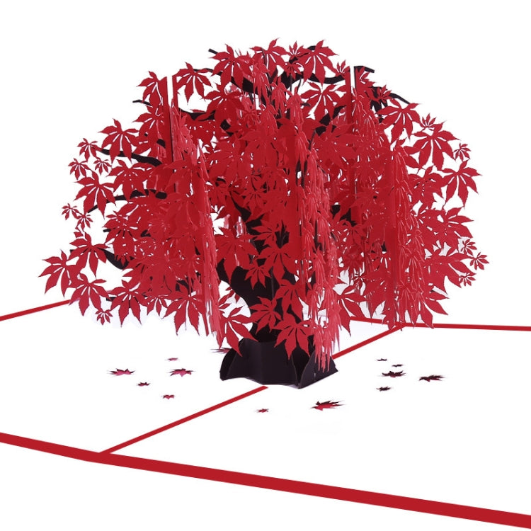 Three-Dimensional Maple Tree Greeting Card Birthday Greeting Card Red Maple Leaf 3d Card