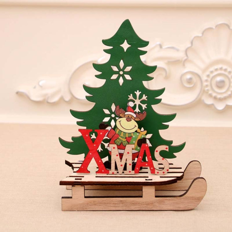 Christmas Decorations Christmas Painted Wooden Assembly DIY Sleigh Car Decoration Jigsaw Puzzle Gift
