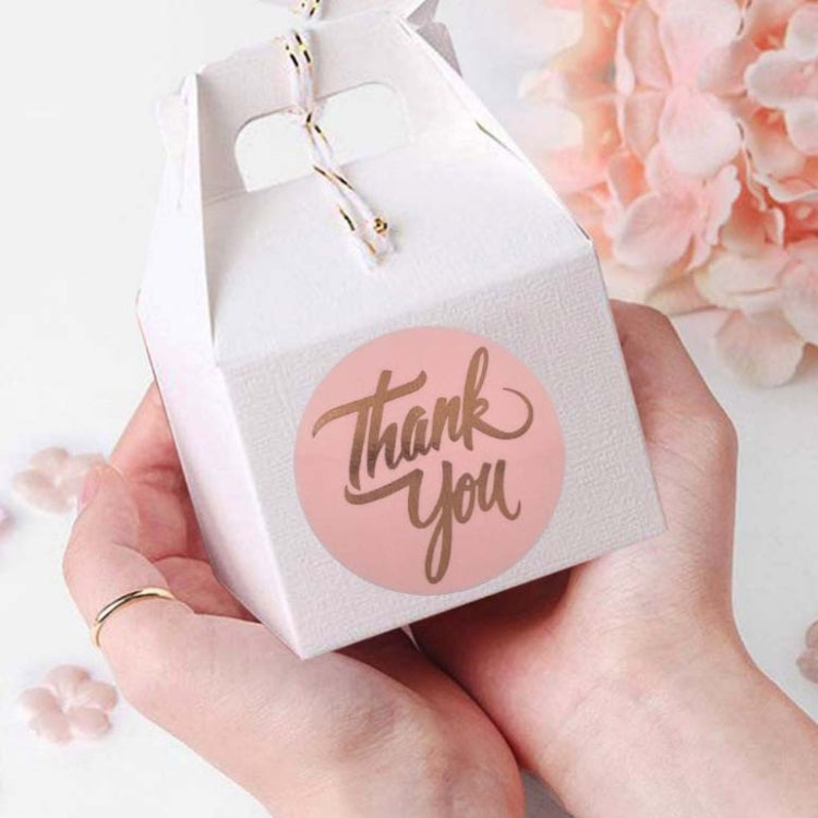 2 PCS Water Pink Hot Stamping Thank You Sticker Envelope Gift Decoration