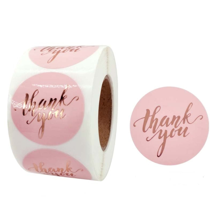 2 PCS Water Pink Hot Stamping Thank You Sticker Envelope Gift Decoration