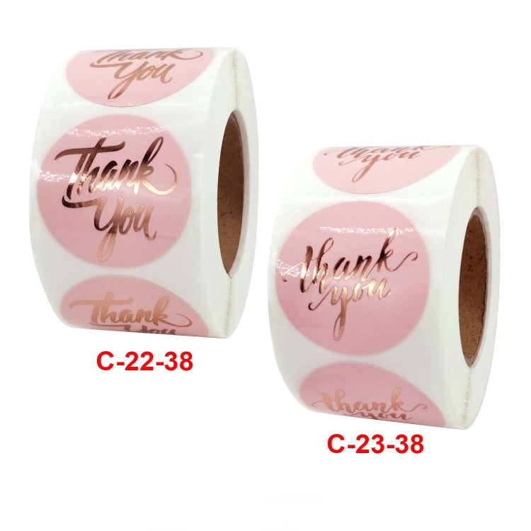 2 PCS Water Pink Hot Stamping Thank You Sticker Envelope Gift Decoration
