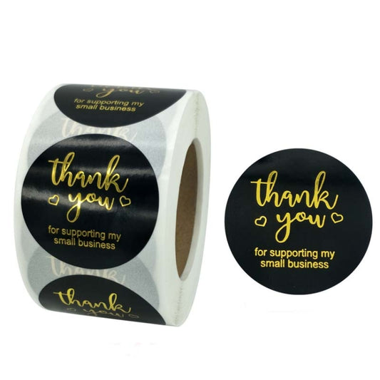 2 PCS Roll Dyeing Hot Stamping Thank You Sticker Label