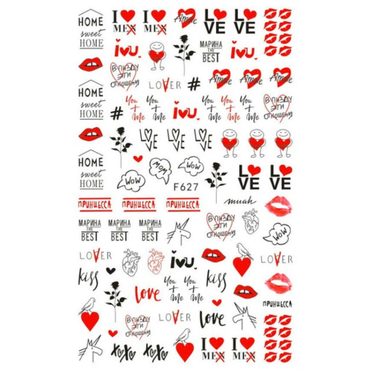 10pcs 3D Adhesive Butterfly Retro Rose Color Nail Art Sticker