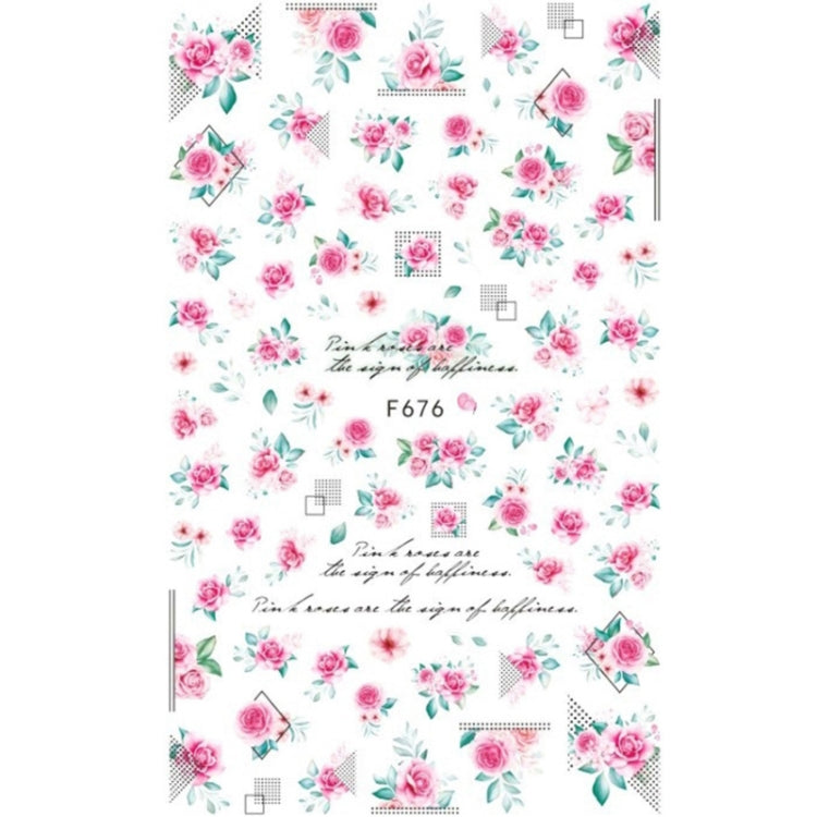 10pcs 3D Adhesive Butterfly Retro Rose Color Nail Art Sticker