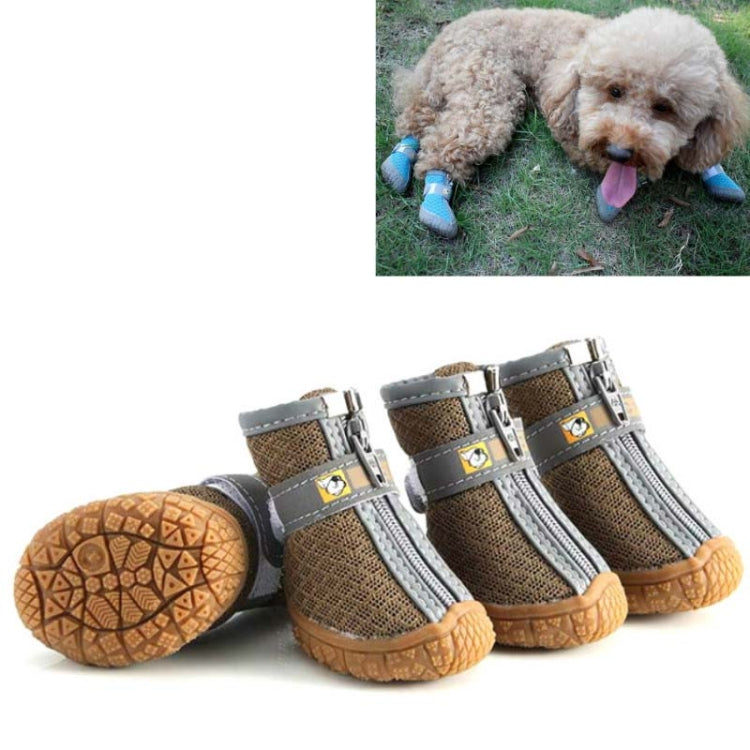 4 PCS / Set Breathable Non-slip Wear-resistant Dog Shoes Pet Supplies