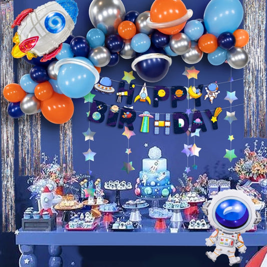 Wandering Earth Astronaut Theme Balloon Set Birthday Party Rocket Balloon Decoration Aluminum Film Balloon