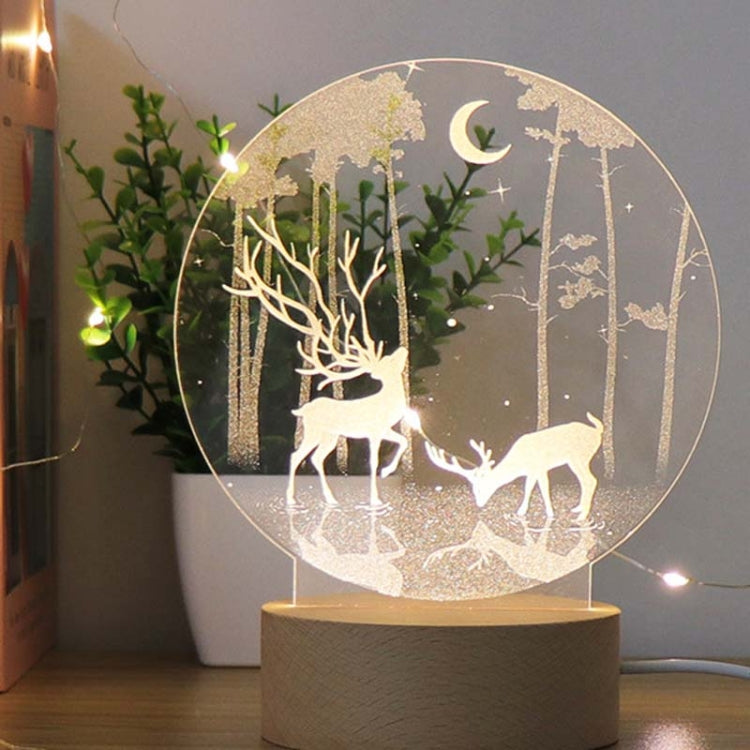 3D Atmosphere Decorative Light Acrylic Inner Carved LED Night Light Creative Girl Table Lamp
