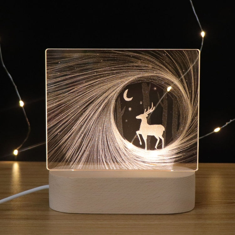 3D Atmosphere Decorative Light Acrylic Inner Carved LED Night Light Creative Girl Table Lamp