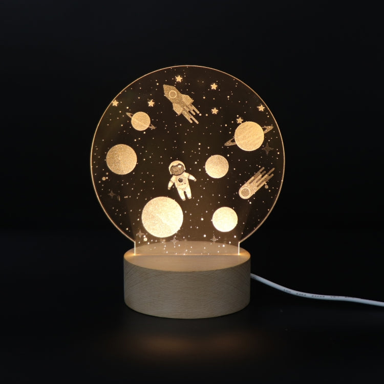 3D Atmosphere Decorative Light Acrylic Inner Carved LED Night Light Creative Girl Table Lamp