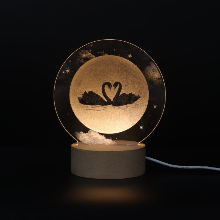 3D Atmosphere Decorative Light Acrylic Inner Carved LED Night Light Creative Girl Table Lamp